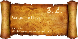 Bunya Lolita névjegykártya
